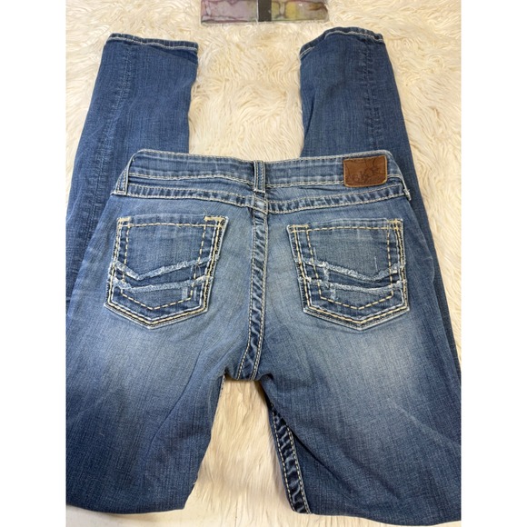 BKE Denim - BKE Harper Skinny Jeans Womens 27x31.5 Medium Wash Embroidered Pockets Denim